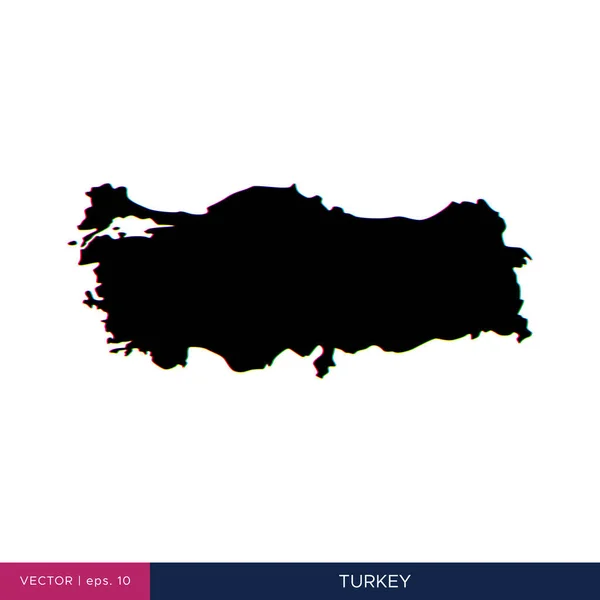 Mapa Turquía Estilo Multicolor Plantilla Diseño Vectores Fronterizos — Vector de stock