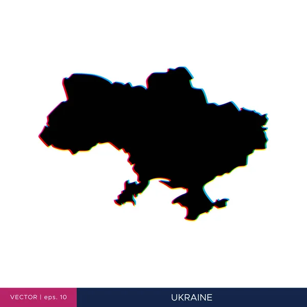 Karte Der Ukraine Mehrfarbigen Stil Auf Der Grenzvektordesign Vorlage — Stockvektor