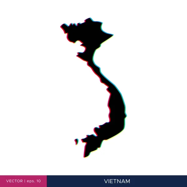 Mapa Vietnam Estilo Multicolor Plantilla Diseño Vectores Fronterizos — Vector de stock