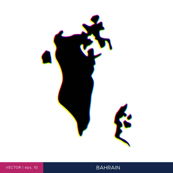 Map Bahrain Multicolor Style Border Vector Design Template — Stock Vector