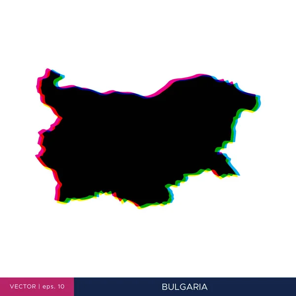 Bulgária Térképe Többszínű Stílusban Határvektor Tervezési Sablonján — Stock Vector