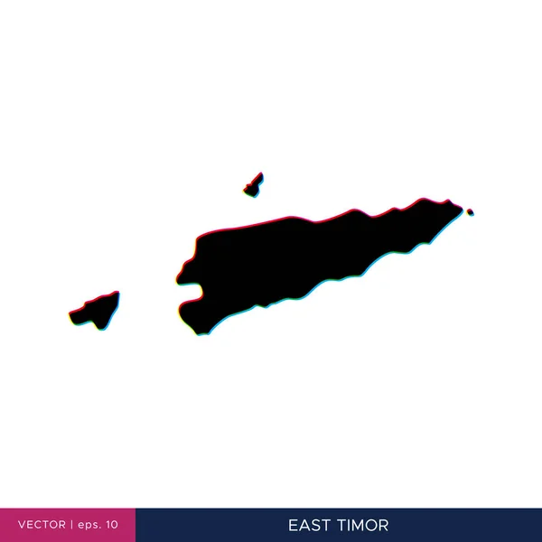 Karte Von Timor Leste Oder Osttimor Mehrfarbigem Stil Auf Der — Stockvektor