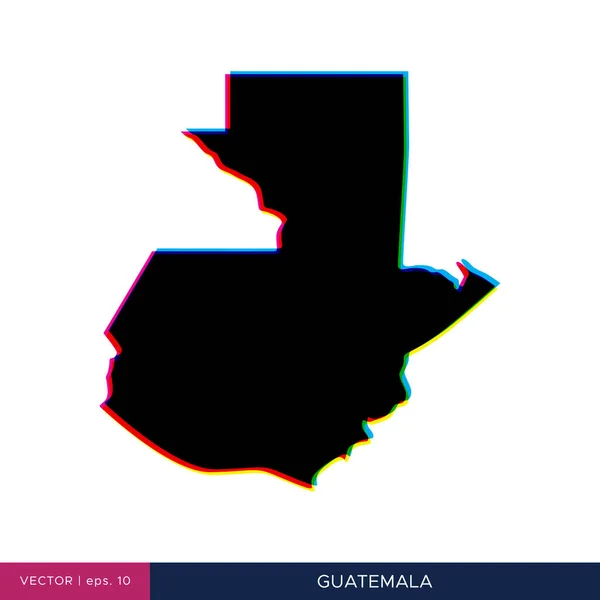 Carte Guatemala Style Multicolore Sur Modèle Dessin Vectoriel Bordure — Image vectorielle