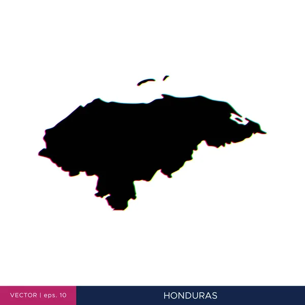 Carte Honduras Dans Style Multicolore Sur Modèle Conception Vectorielle Frontière — Image vectorielle