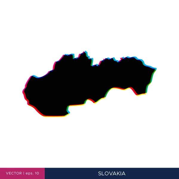 Karte Der Slowakei Mehrfarbigen Stil Auf Der Grenzvektordesign Vorlage — Stockvektor