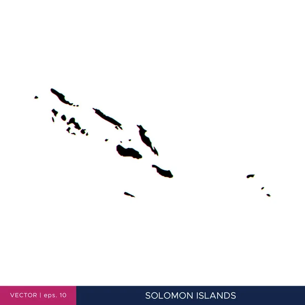 Mapa Islas Salomón Estilo Multicolor Plantilla Diseño Vectores Fronterizos — Vector de stock