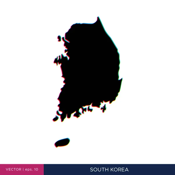 Mapa Jižní Koreje Vícebarevném Stylu Šabloně Pro Návrh Vektoru Ohraničení — Stockový vektor