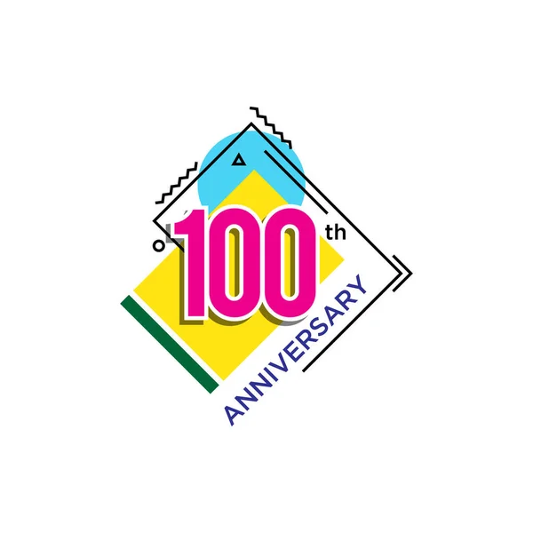 100Th Years Anniversary Celebration Icon Vector Logo Design Template — Stock Vector