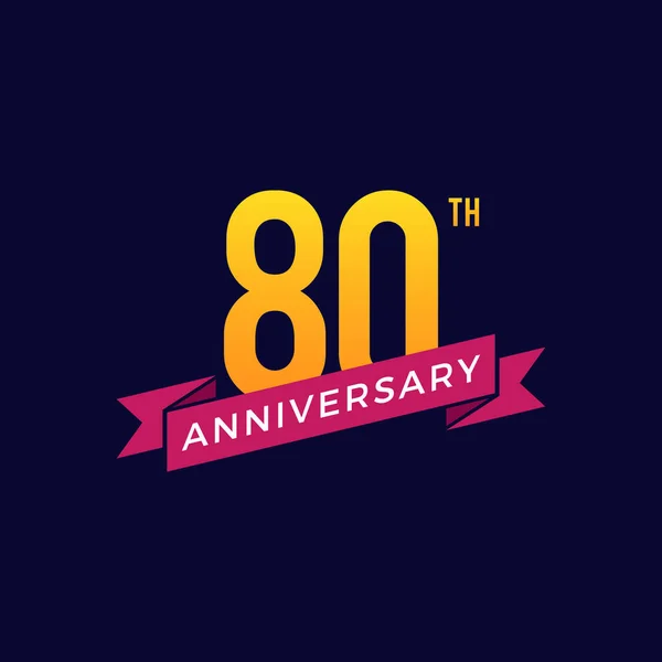 Modelo Projeto Logotipo Vetor Ícone Celebração Aniversário 80Th Anos —  Vetores de Stock