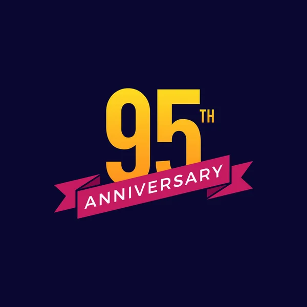 95E Verjaardag Viering Icoon Vector Logo Ontwerp Sjabloon — Stockvector
