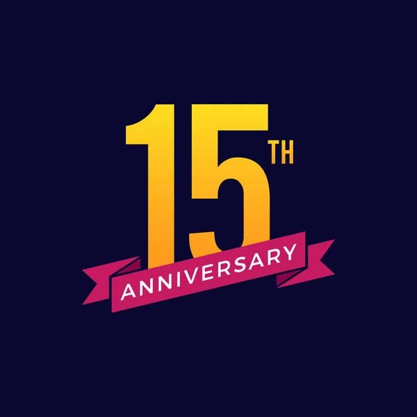 15º Aniversario Celebración Icono Vector Logo Design Template — Archivo Imágenes Vectoriales