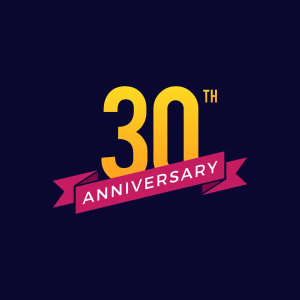 30º Aniversario Celebración Icono Vector Logo Design Template — Archivo Imágenes Vectoriales