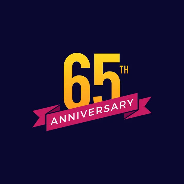 65º Aniversario Celebración Icono Vector Logo Design Template — Archivo Imágenes Vectoriales