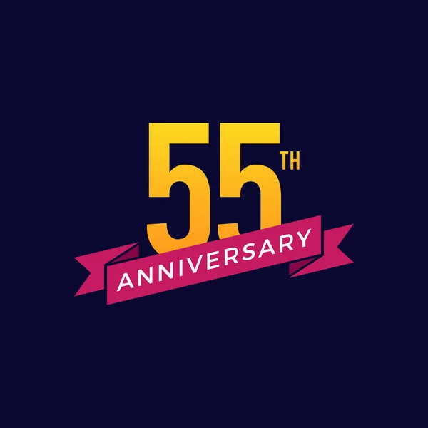55º Aniversario Celebración Icono Vector Logo Design Template — Vector de stock
