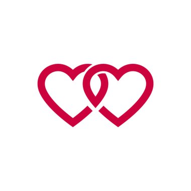Logo vektör tasarımına bayılırım. İki kalp logosu.