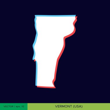 Mavi arkaplan vektör tasarımı üzerine modern Vermont renk haritası