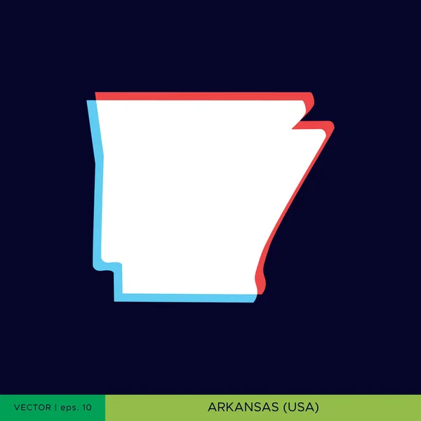 Arkansas Mavi Arkaplan Vektör Tasarımı Üzerine Modern Renk Haritası — Stok Vektör