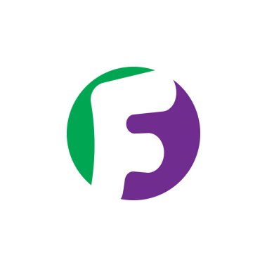 F Harfi Logo Vektör Tasarım Şablonu