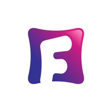 F Harfi Logo Vektör Tasarım Şablonu