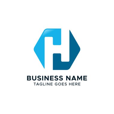H Harfi Logo Vektör Tasarım Şablonu