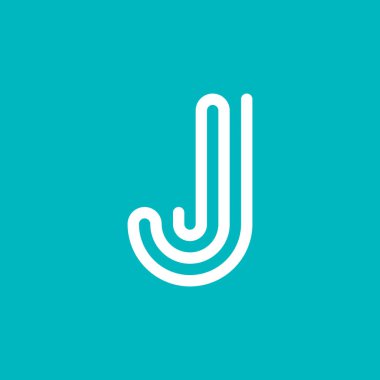 J Harfi Logo Vektör Tasarım Şablonu