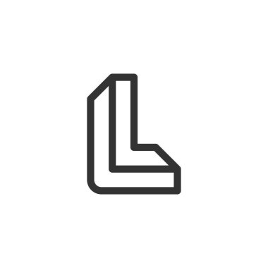 L Harfi Logo Vektör Tasarım Şablonu