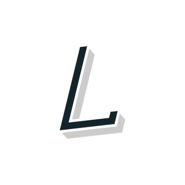 L Harfi Logo Vektör Tasarım Şablonu