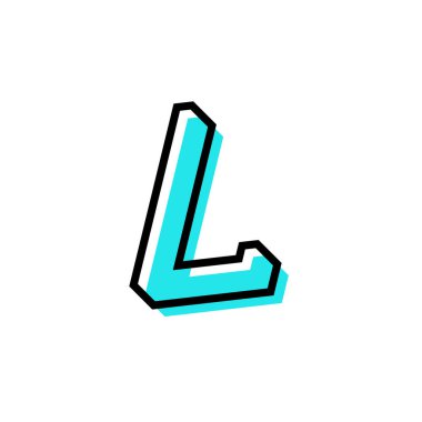 L Harfi Logo Vektör Tasarım Şablonu