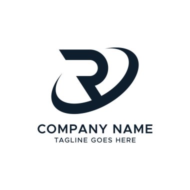 R Harfi Logo Vektör Tasarım Şablonu