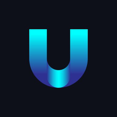 U Harfi Logo Vektörü Tasarım Şablonu