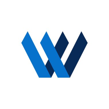 W Harfi Logo Vektör Tasarım Şablonu