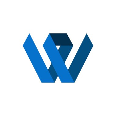 W Harfi Logo Vektör Tasarım Şablonu