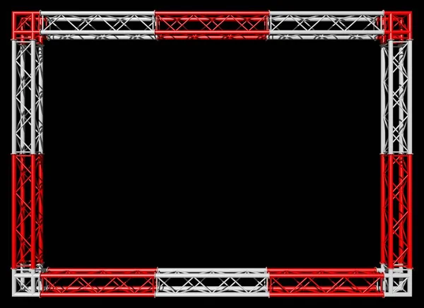Декоративная Рамка Красно Белая Пространственная Конструкция Виде Прямоугольника Собранная Трубчатых — стоковое фото