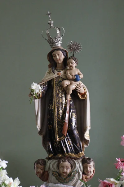 Estatua Imagen Nuestra Señora Del Carmo Madre Dios Religión Católica —  Fotos de Stock