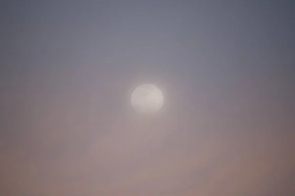 Full Moon Fog Mysterious Clear Moon Haze Halloween Background — Stock Photo, Image