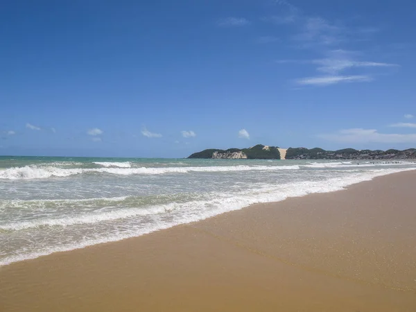 Paisagem Praia Ponta Negra Com Vista Para Morro Careca Praia — Fotografia de Stock