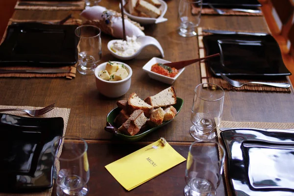 Elegante mesa de jantar - Jantar Café - Bistro — Fotografia de Stock