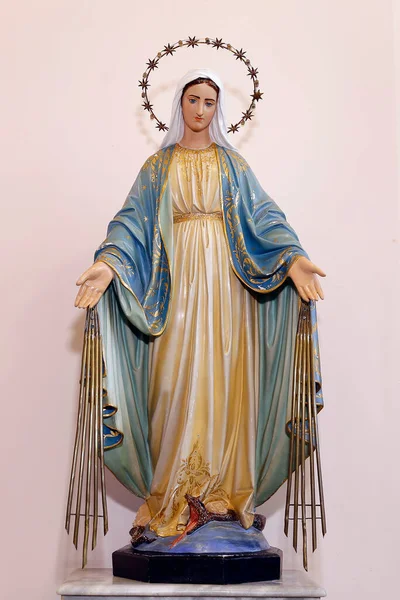 圣母玛利亚 天主教宗教中上帝之母形象的雕像 — 图库照片
