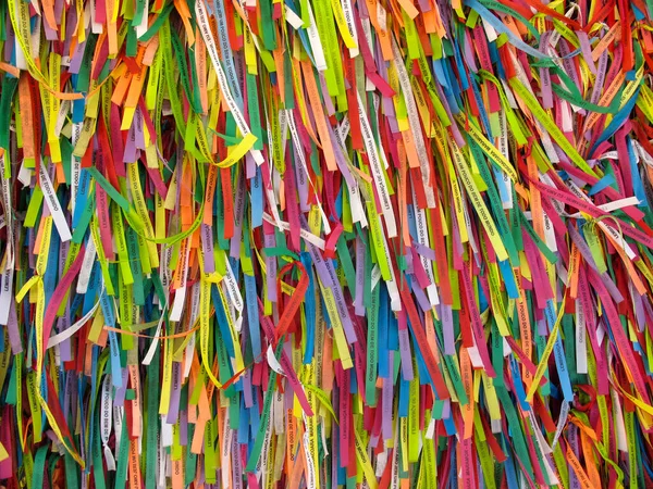 Jericoacoara Ceara Brazil January 2020 Several Colored Ribbons Messages Used — 图库照片