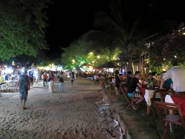 Jericoacoara Ceara Brasil Enero 2020 Movimiento Personas Turistas Vida Nocturna —  Fotos de Stock