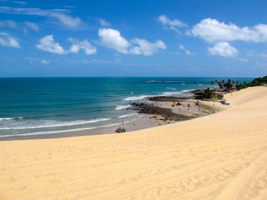 Extremoz, RN / Brazil - 2019-01-09: Genipabu Dunes, turizm merkezi Natal, kuzeydoğu Brezilya.