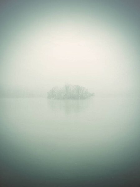 Island in the mist, fog