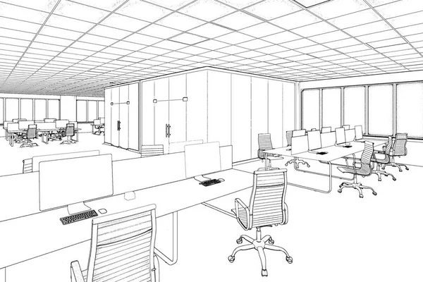 3D çizim. Office çizim