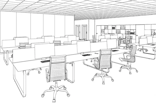 Illustration Drawing Office — Stock Photo, Image