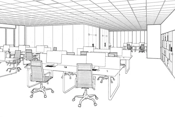 3D çizim. Office çizim