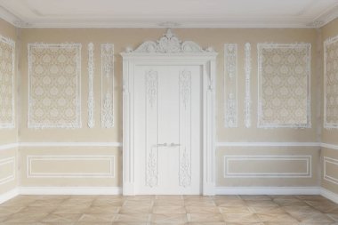 3D çizim. Klasik iç kapı