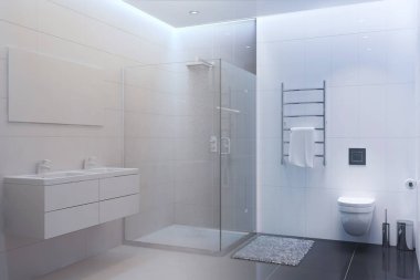 Duş Oda turnike içine gerçek bir 3D işlenmiş iç