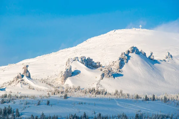 Ośrodek Narciarski Sheregesh Góry Nazywane Wielbłądy Shoria Mountain Ałtaju Rosja — Zdjęcie stockowe
