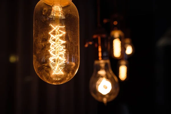 Lampa Glödlampa Spiral Retro Vintage Varma Röret Edison Gult Ljus — Stockfoto