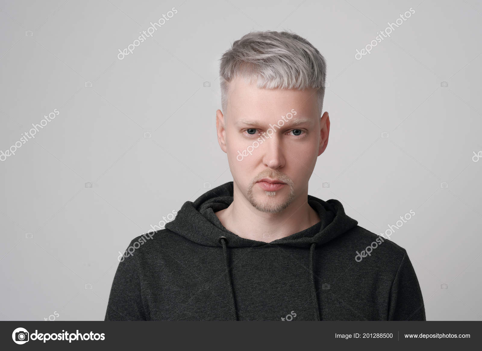 Portrait Young Man Gray Head Beard Creative Staining Casual Clothes Stock Photo by ©spaskov 201288500 Portrait Young Man Gray Head Beard Creative Staining Casual Clothes Stock Photo by ©spaskov 201288500